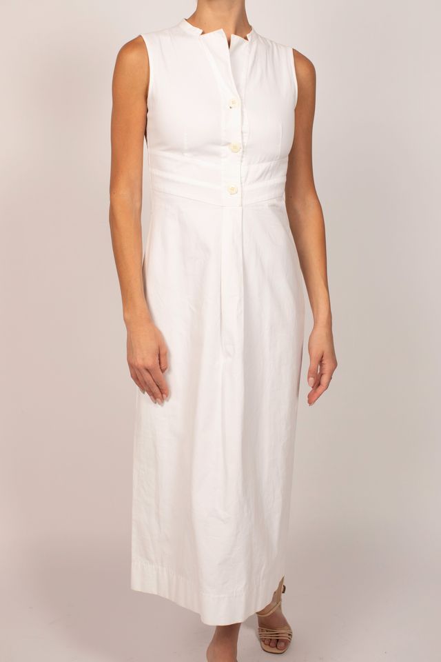 Miu Miu White Linen Midi Dress
