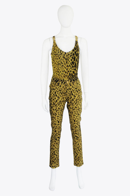 Versace Cheetah Print Marchting Tank Top & Pants Set