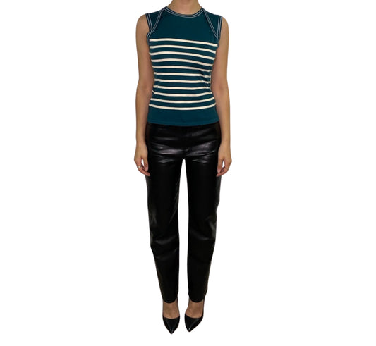 Jean Paul Gaultier Green Top with Stripes