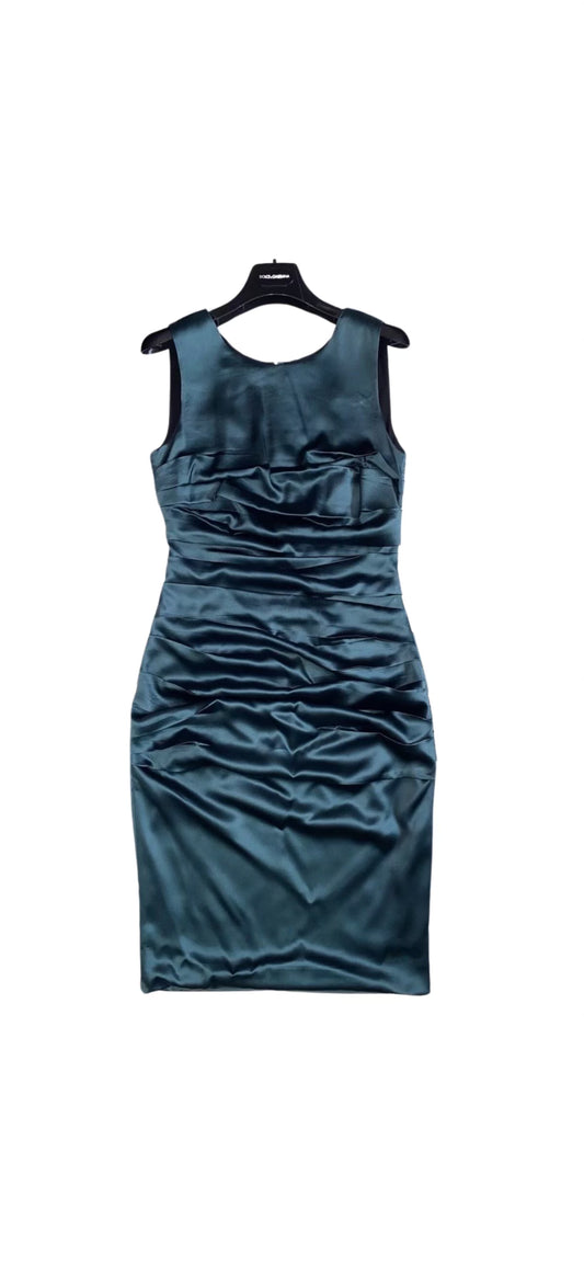 Dolce & Gabbana Blue Satin Sleeveless Dress