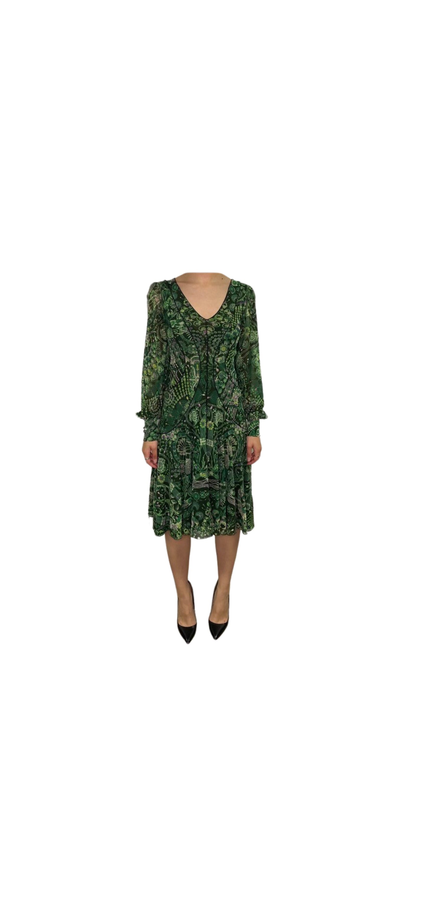 Jean Paul Gaultier Green Jewel Longsleeve Dress