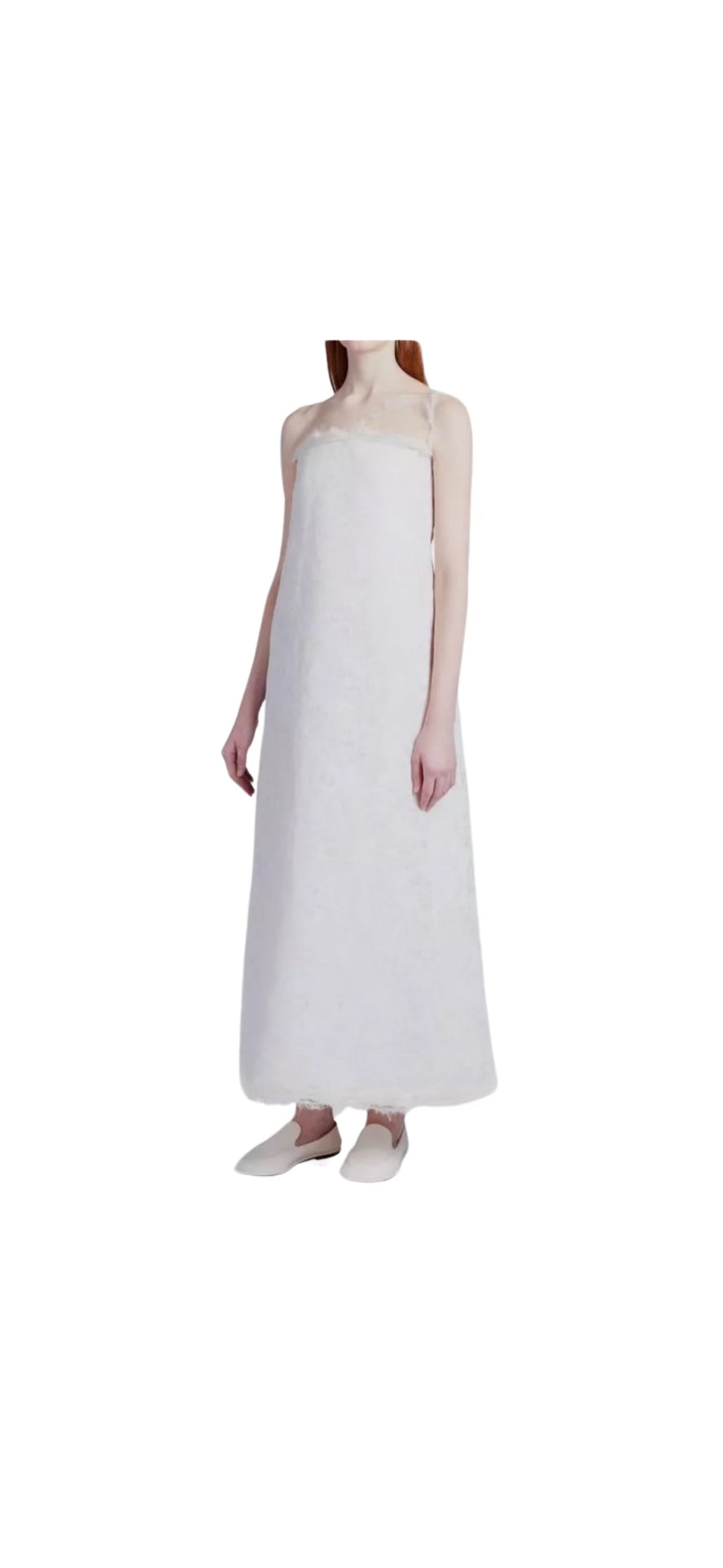 The Row White One Shoulder Maxi Dress