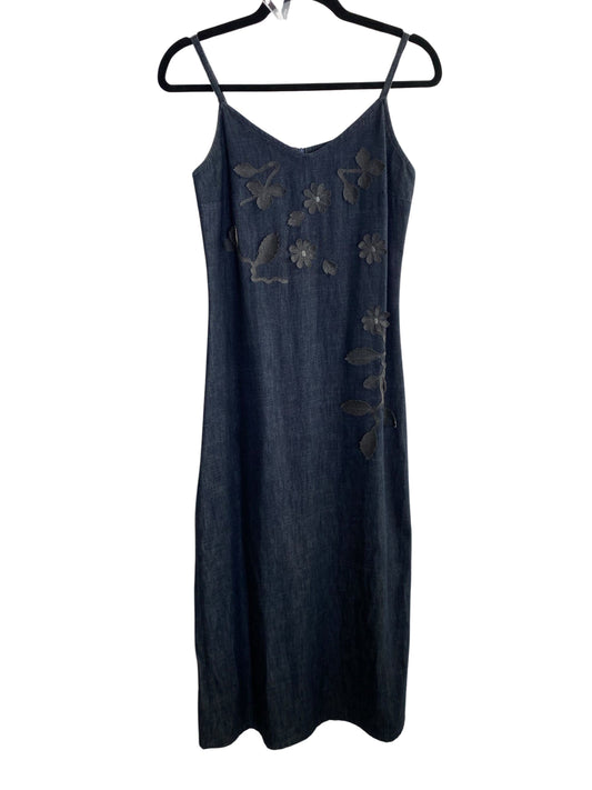 Fedni Denim Midi Dress With Flower Detail