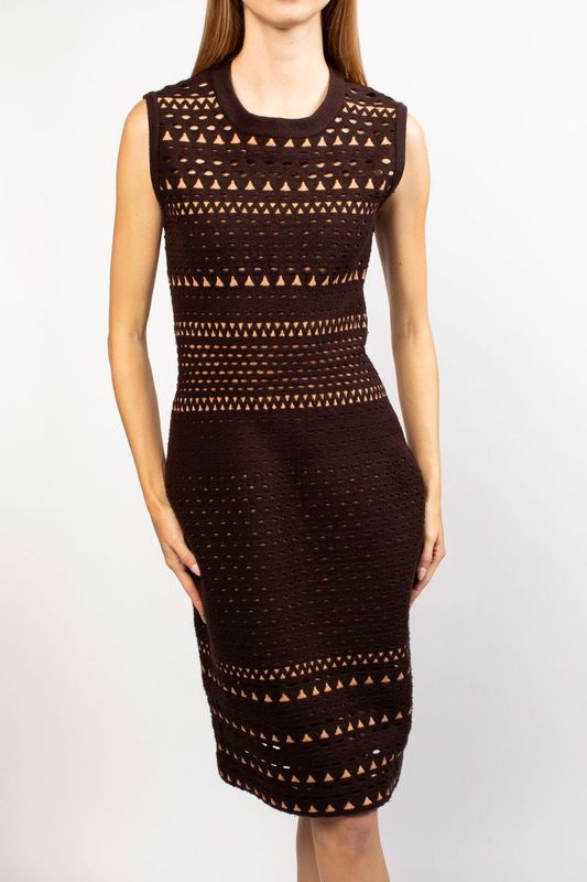 Alaia Brown Mini Cut Outs Midi Dress