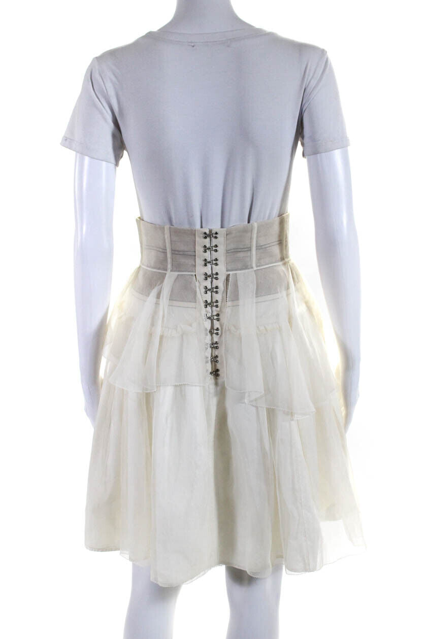 Louis Vuitton White Ruffled Underwire Corset Skirt