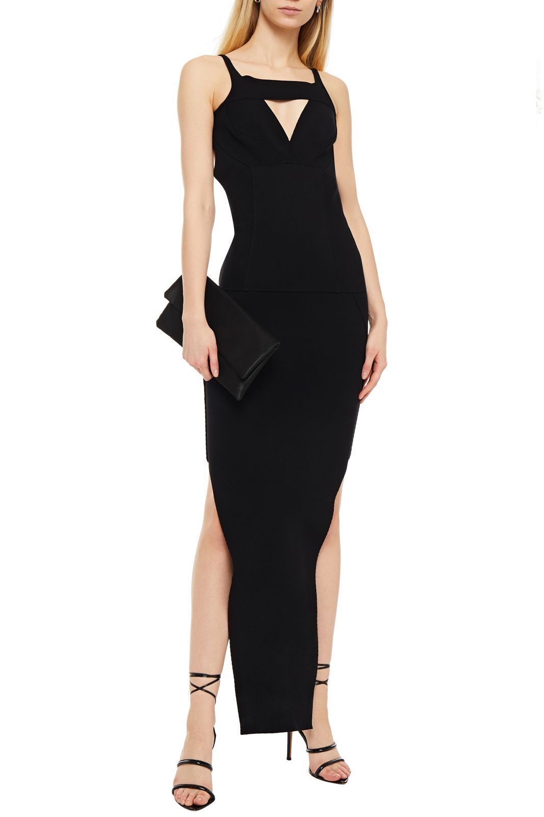 Rick Owens Black Neck Cut Out Gown