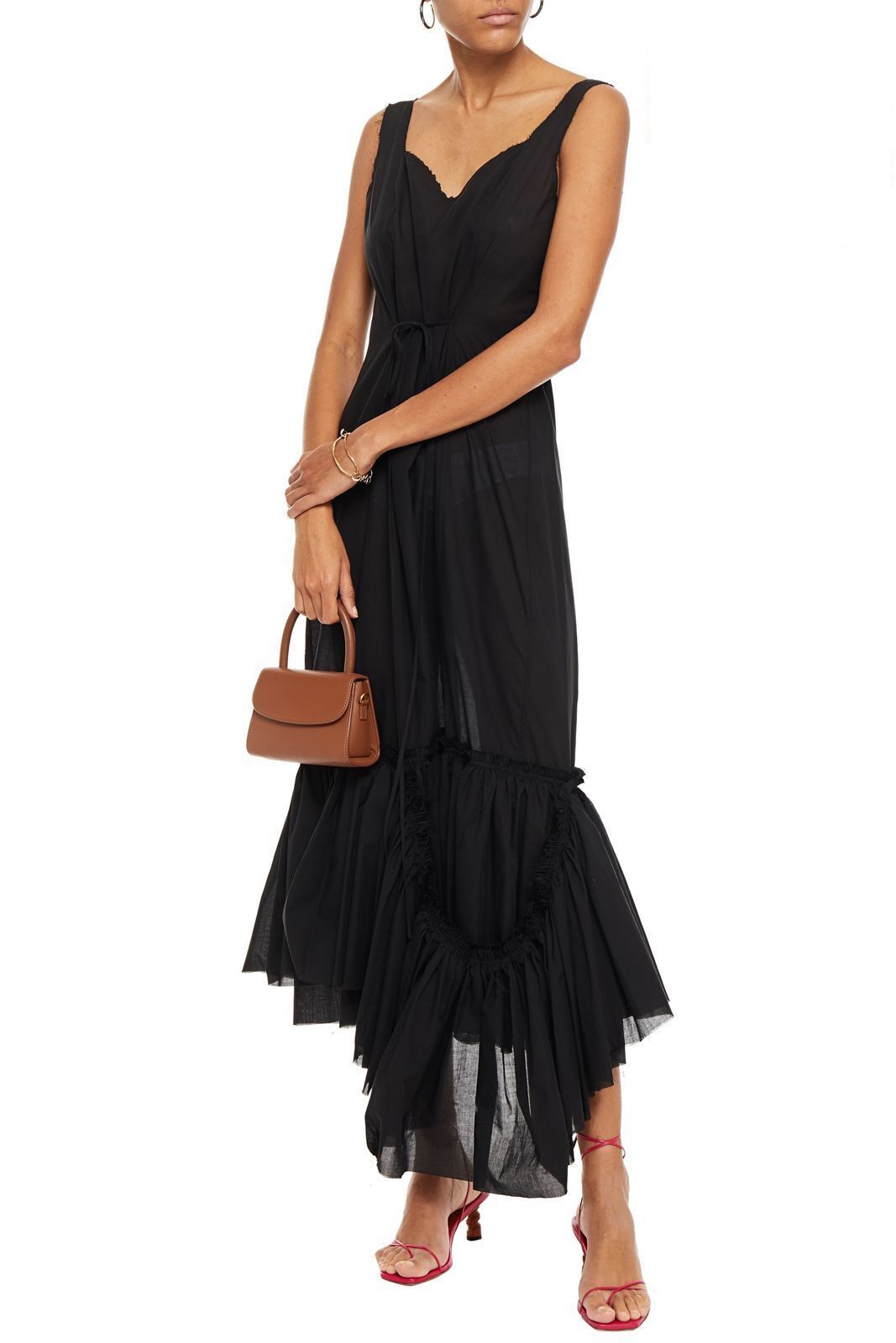 Marni Black Sweat Heart Neckline Maxi Dress