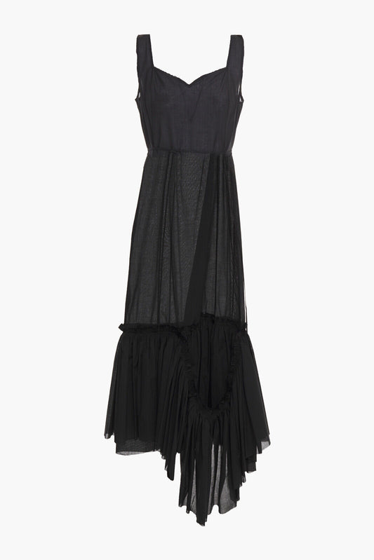 Marni Black Sweat Heart Neckline Maxi Dress