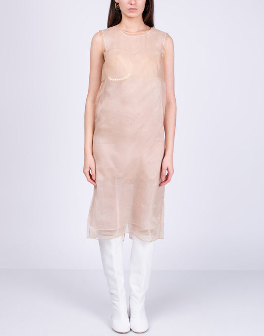 Maison Margiela Pink Silk Sheer Dress