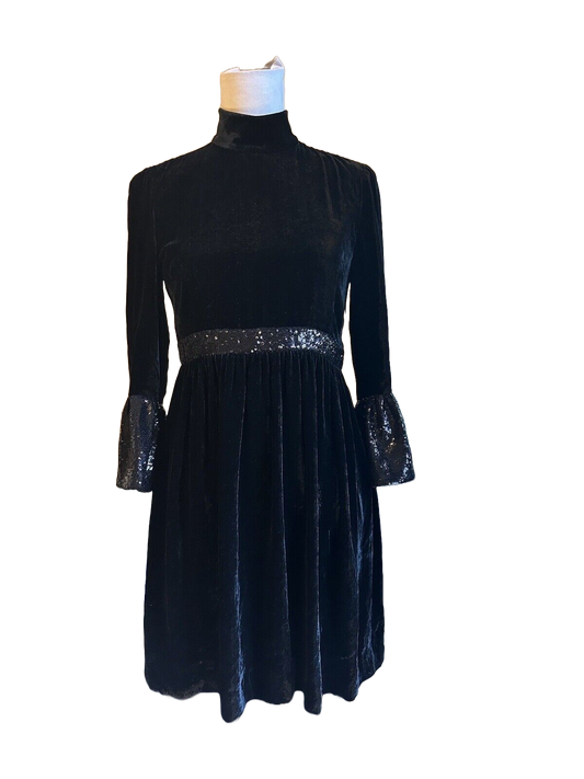 Miu Miu Black Velvet Sequin Dress