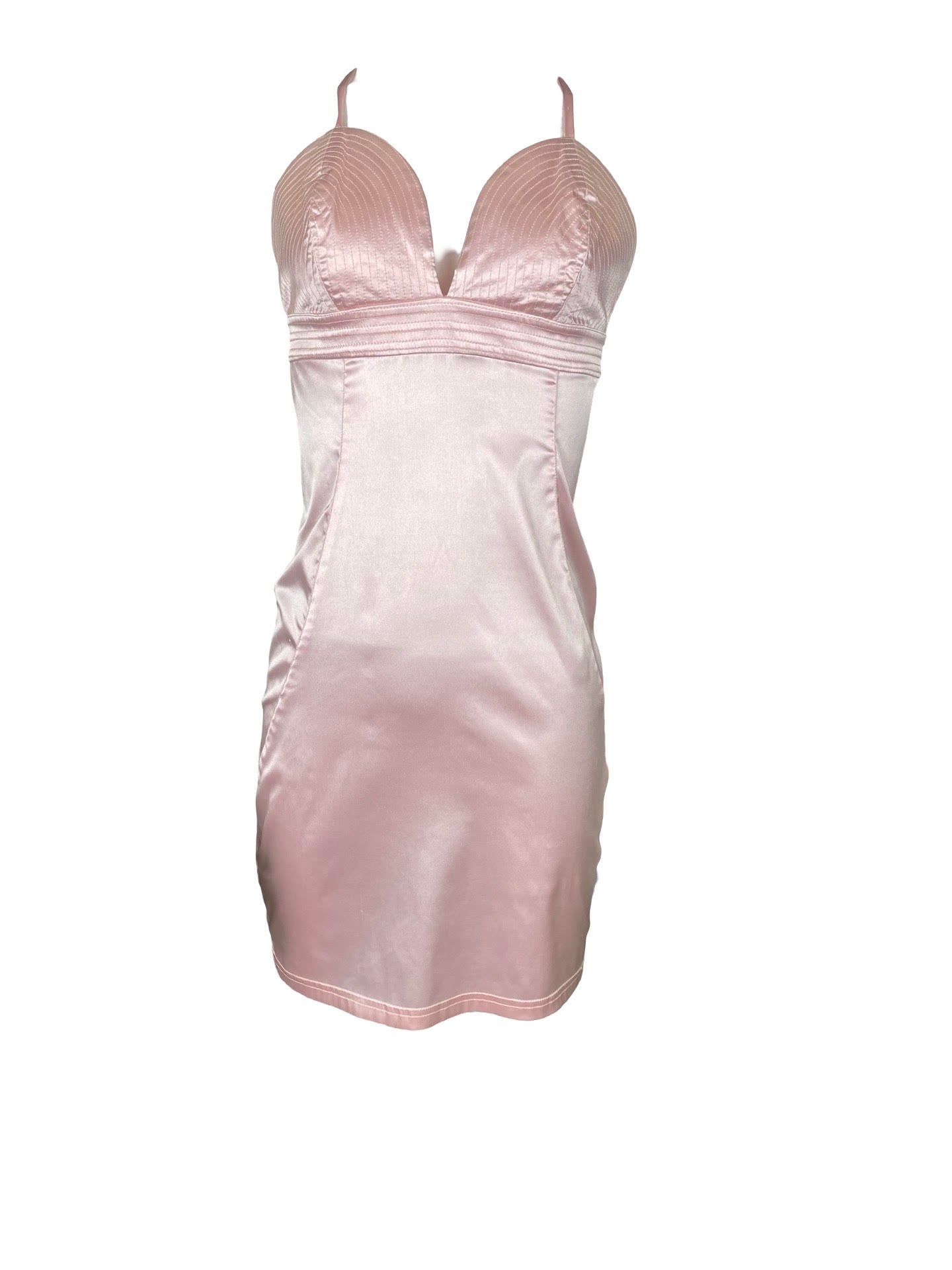 Versace Light Pink Slip With Textured Cup Detail