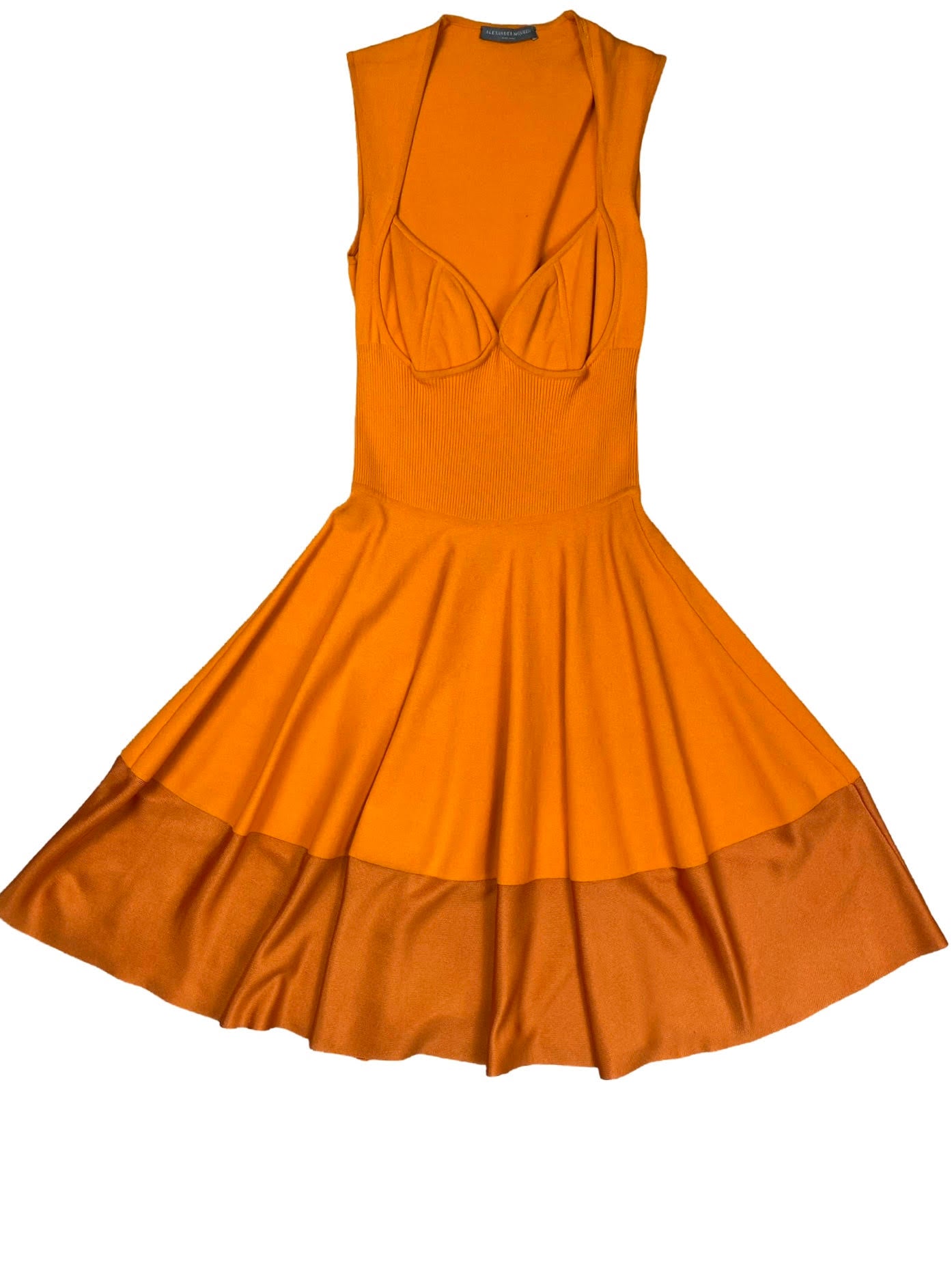 Alexander McQueen Orange Fit n Flare Dress