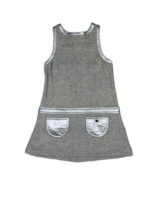 Courreges Grey Sleeveless Dress With Silver Details & Pockets