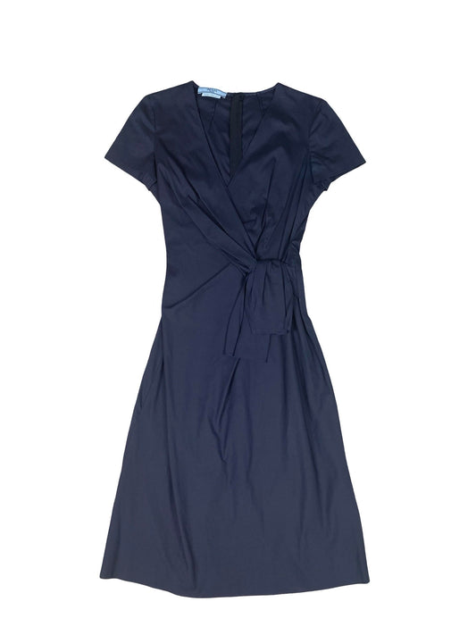 Prada Navy Blue Linen Wrap Dress