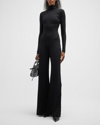 Balenciaga Black Long Sleeve Jumpsuit With Mock Neck