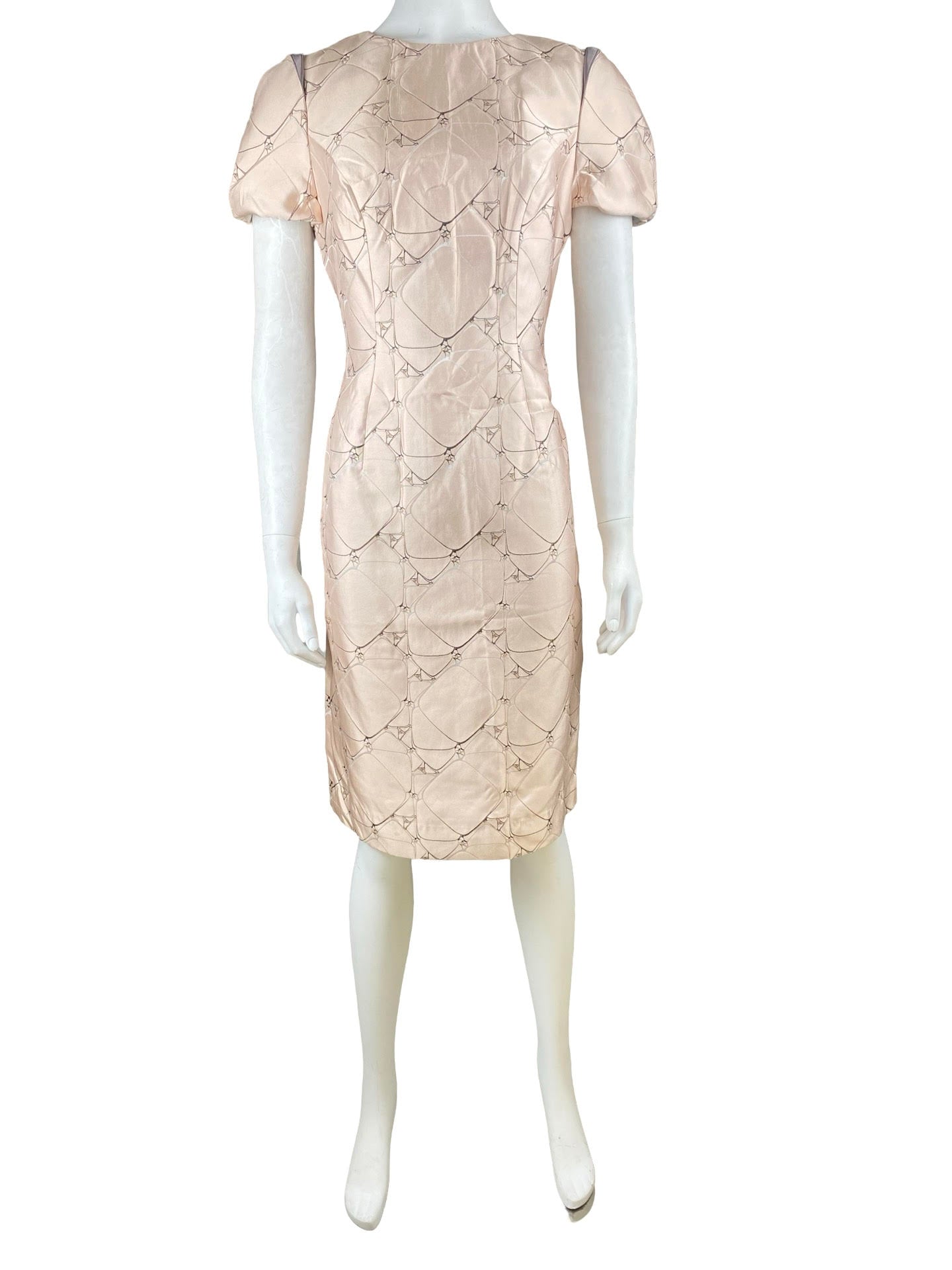 Carolina Herrera Champagne Puffed Midi Dress