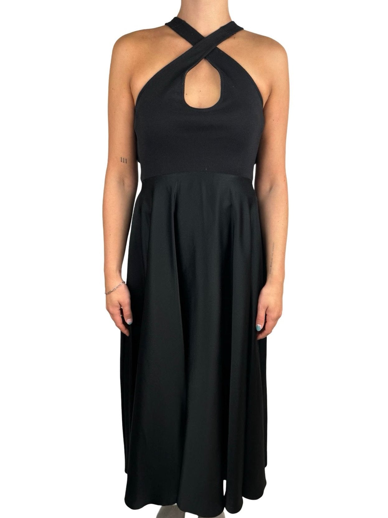 Alaia Black Halter Key Hole Dress