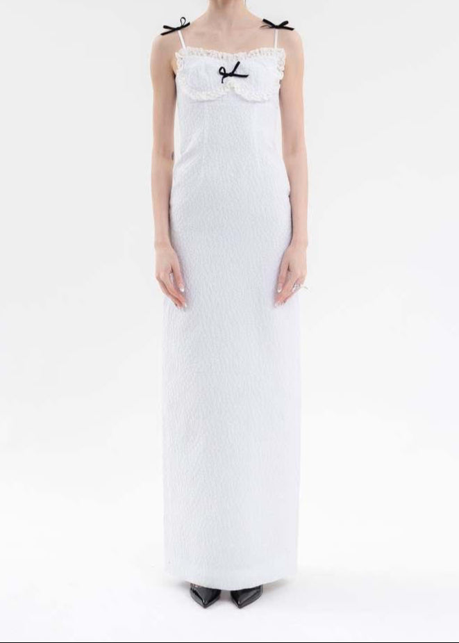 ShuShu Tong White Quilted Maxi Dress