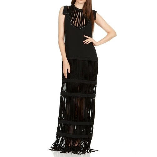 Tom Ford Black Fringe Gown