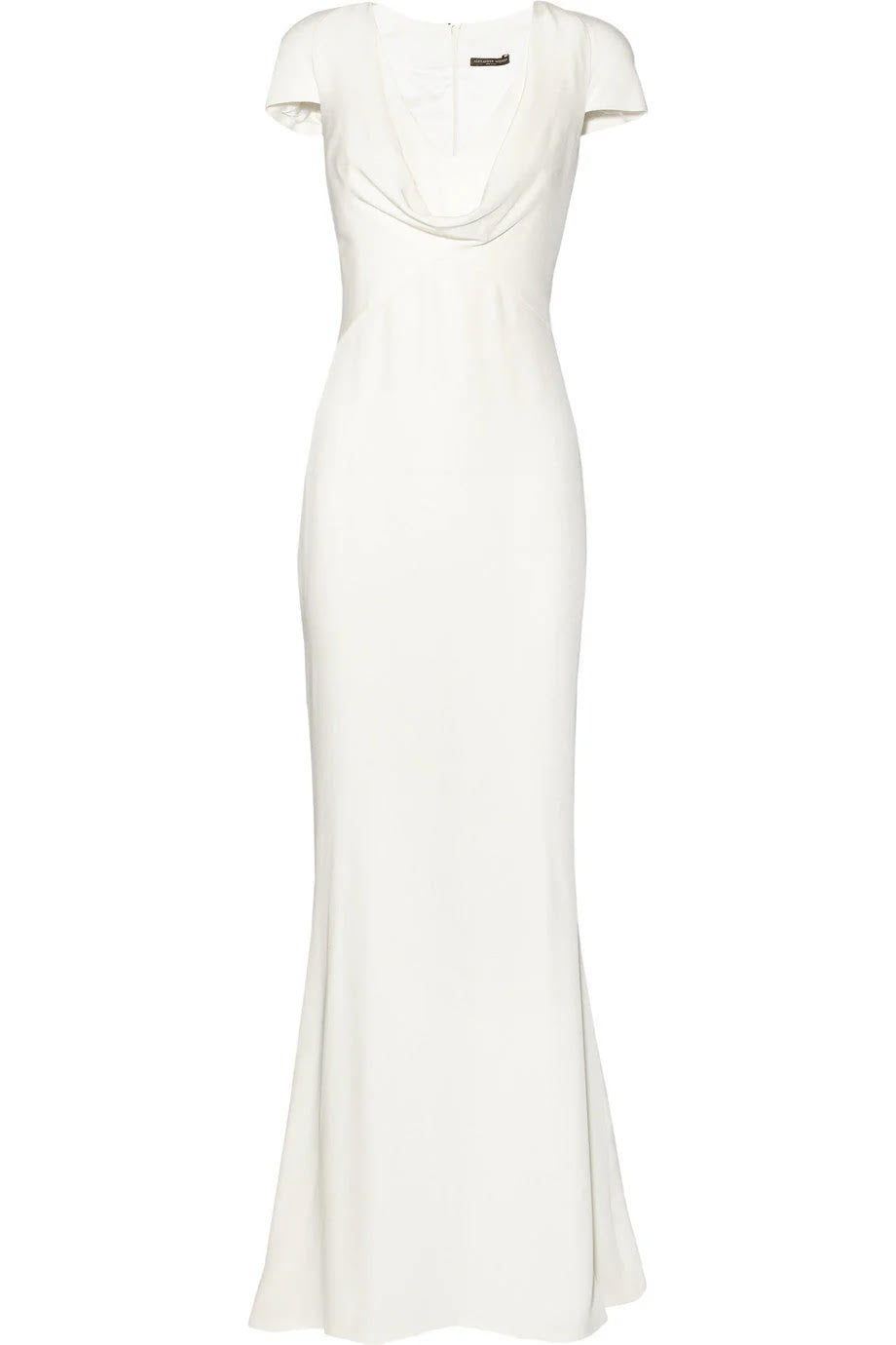 Alexander McQueen White Cowl Neck Shortsleeve Gown