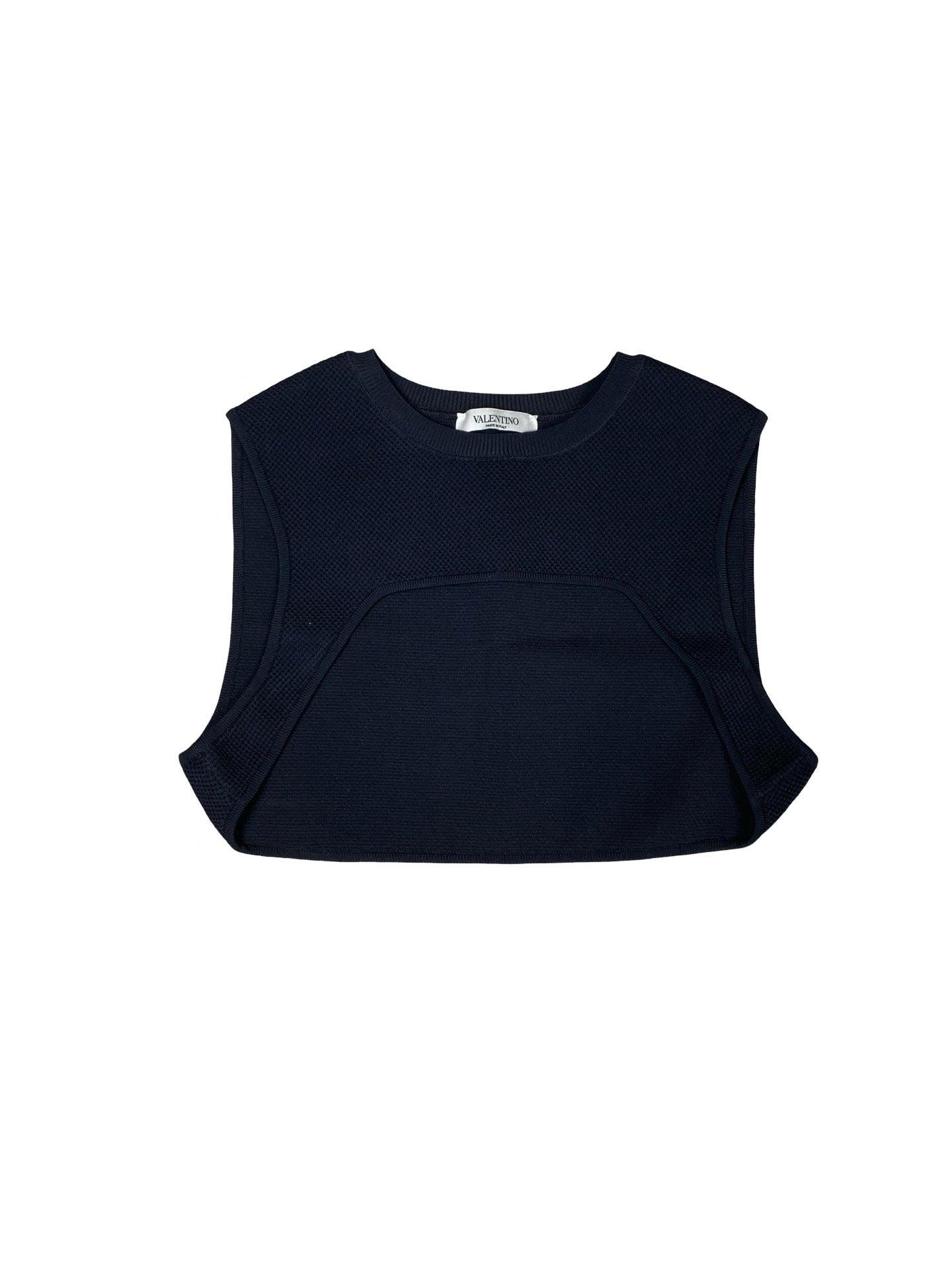 Valentino Black Knit Cut Out Tank Top