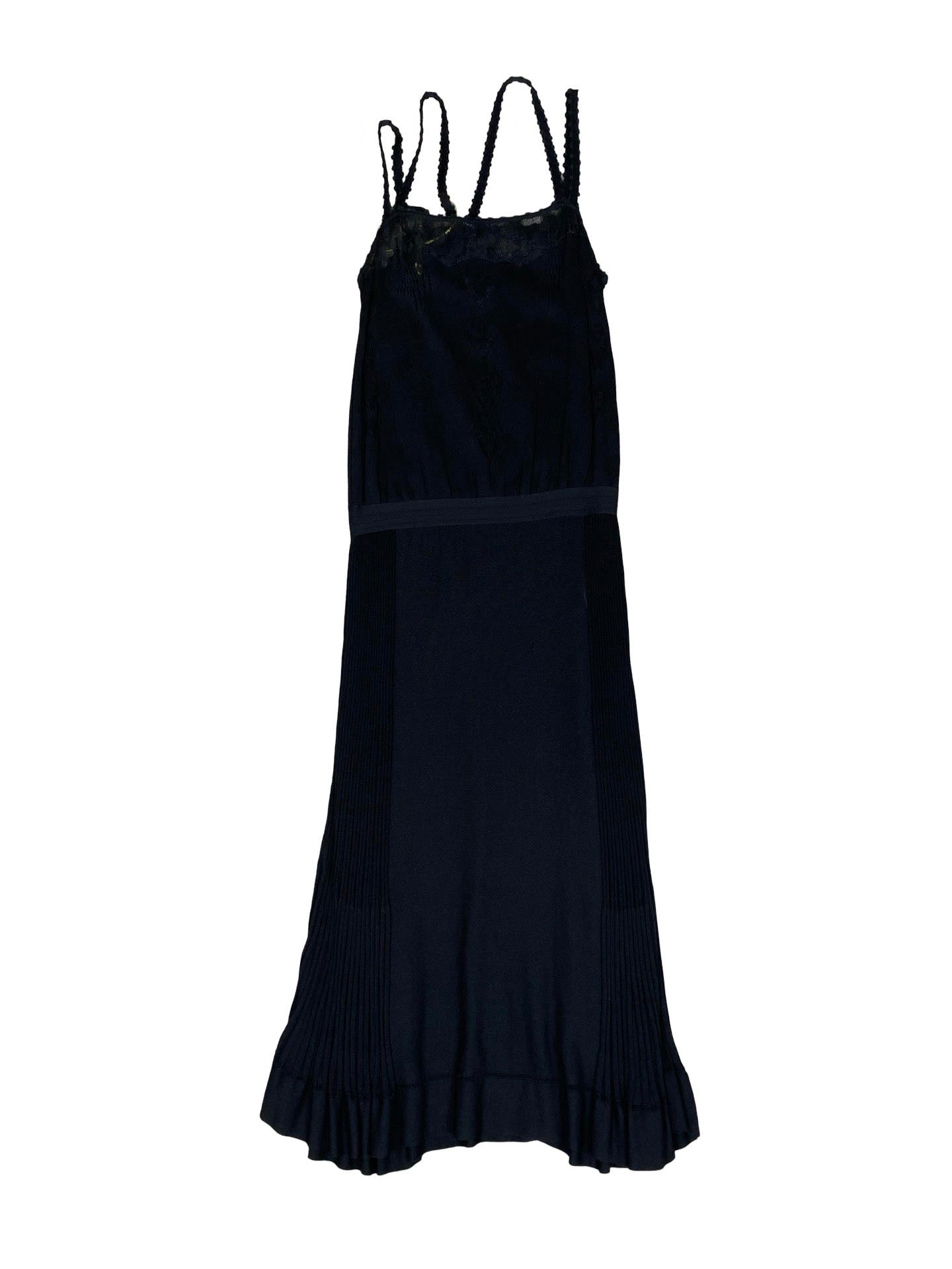 Chanel Black Knit Criss Cross Sleeveless Midi Dress