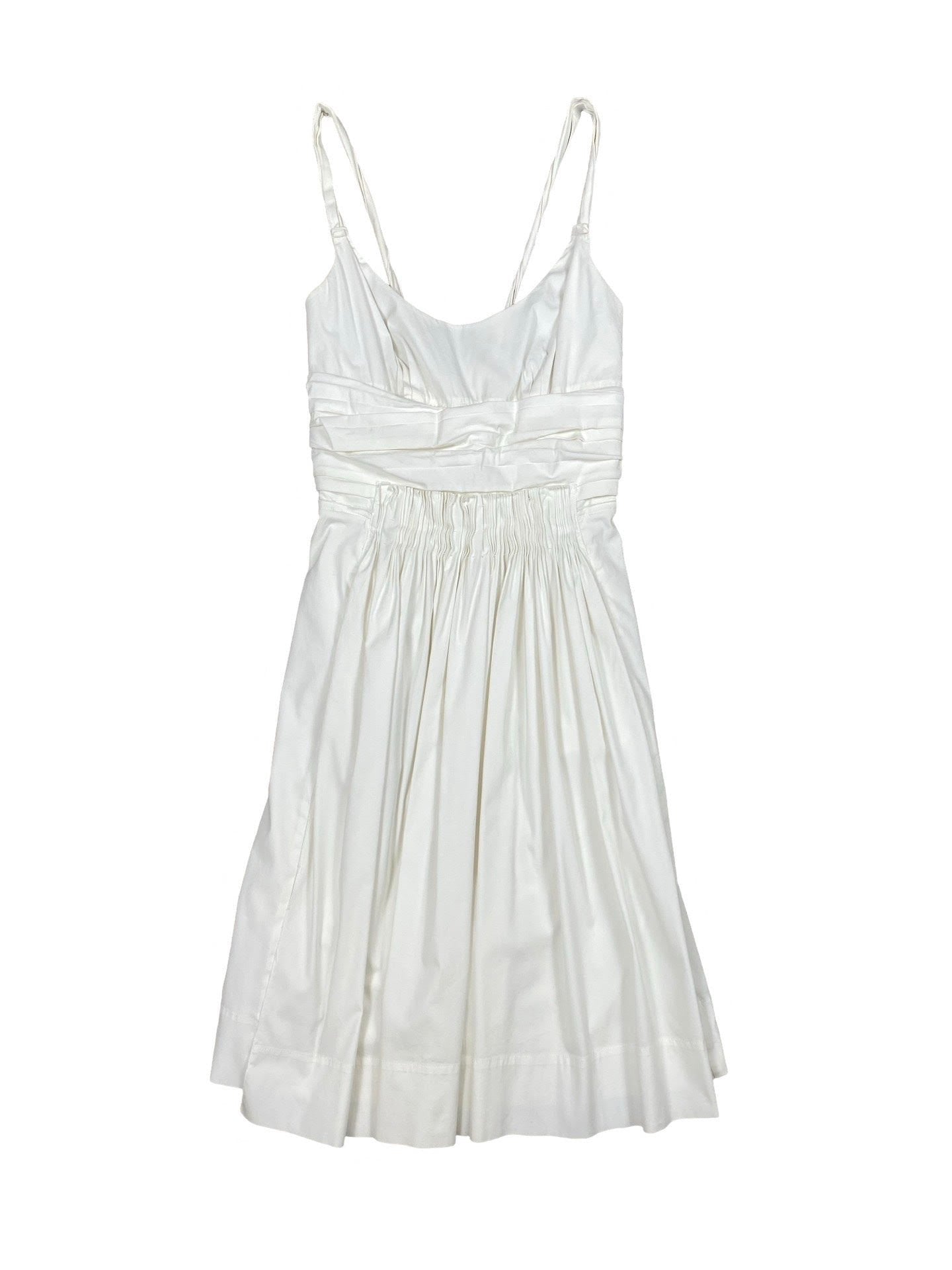 Prada White Linen Pleated Mini Dress – My Store