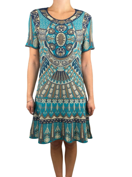 Alaia Blue Floral-Patterned Dress