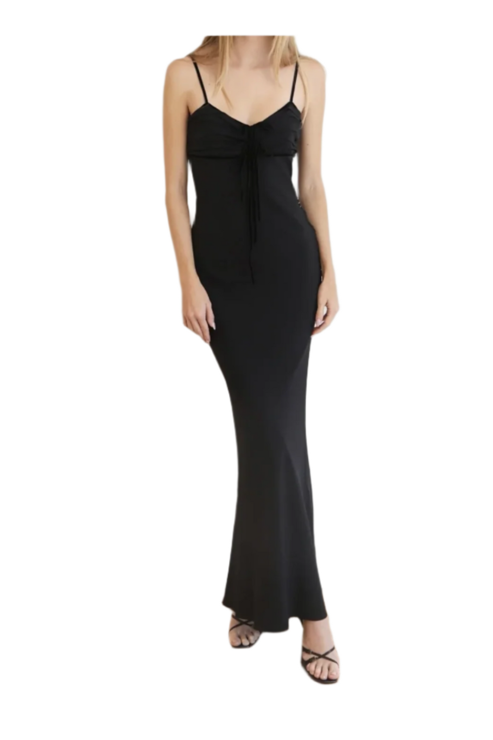 Christian Dior Galliano Black Silk Maxi Dress With Velvet Bows & Covered Buttons