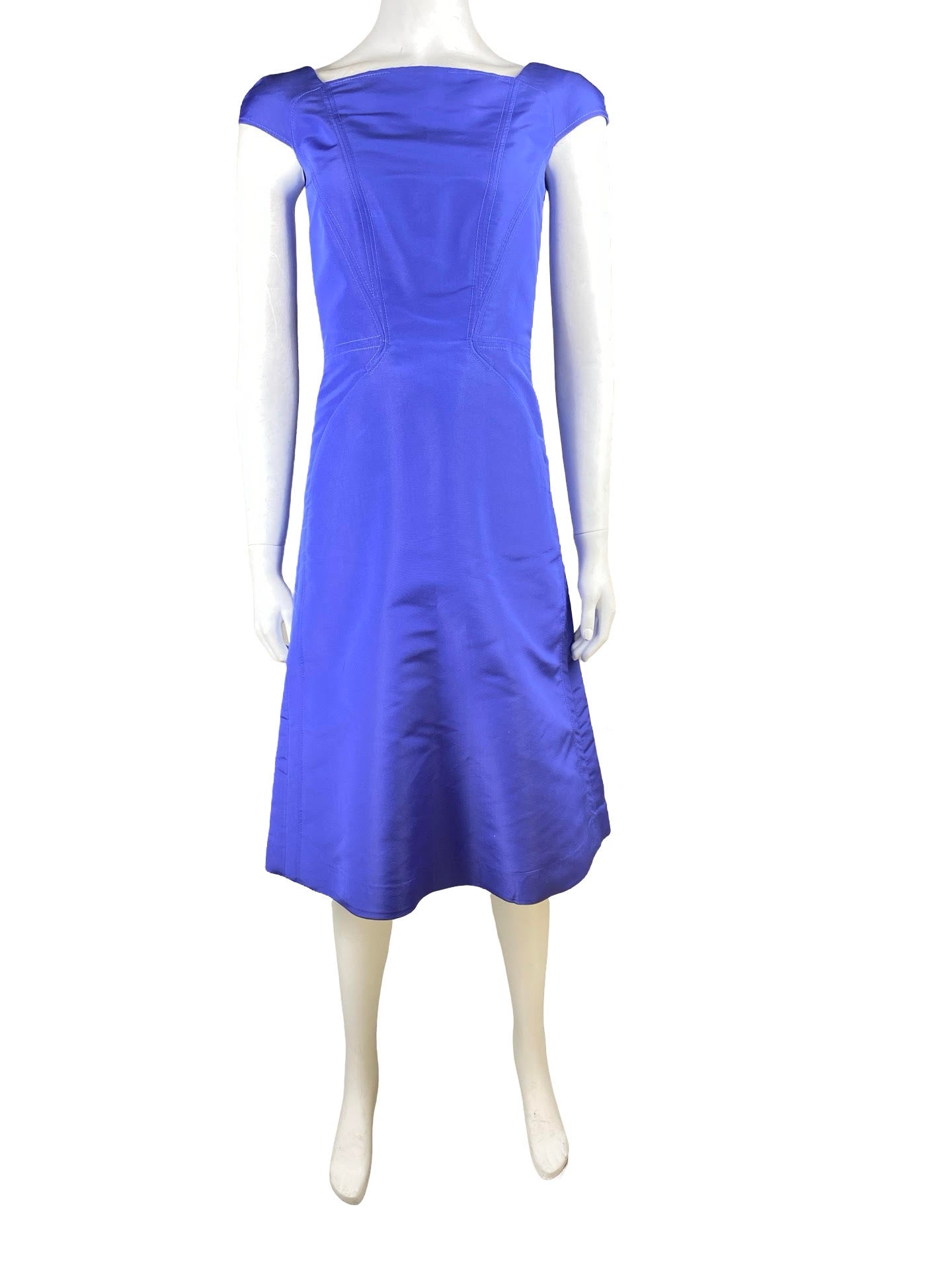 Carolina Herrera Blue Shortsleeve Midi Dress