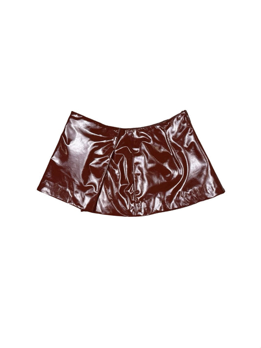 Dolce & Gabbana Rusted Brown Leather Mini Skirt