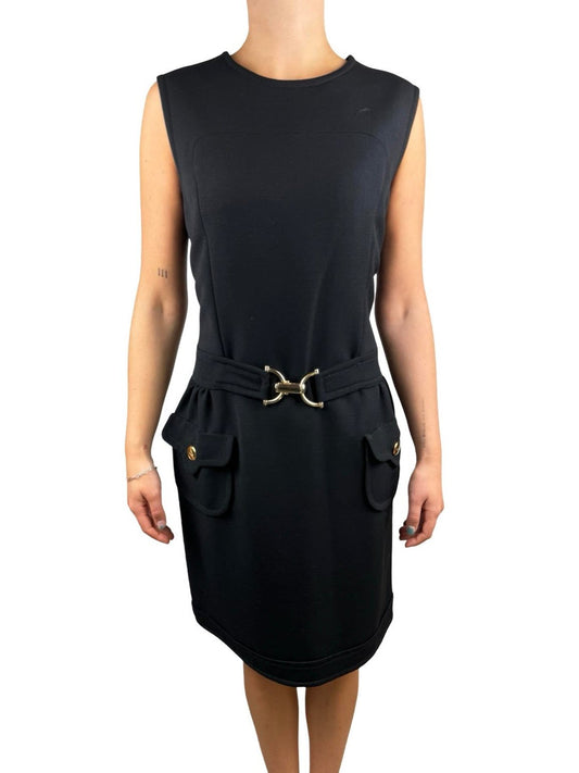 Alaia Black Belted Dress with Pockets